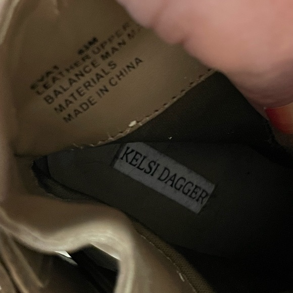 Kelsi Dagger Brown Taupe Lace Up Heeled Booties Size 6.5 leather EVA1 buckles - Picture 14 of 16